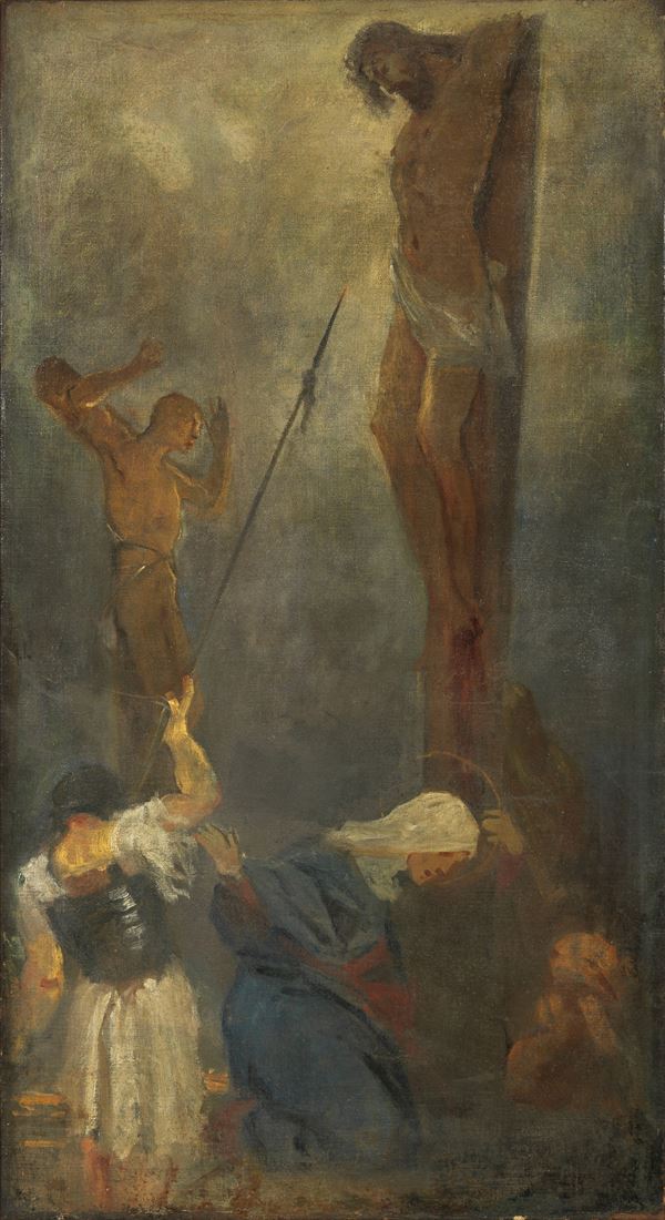 Gaetano Previati : Crocifissione  - Olio su tela - Auction XIX and XX Century Paintings and Sculptures - Casa d'aste Farsettiarte