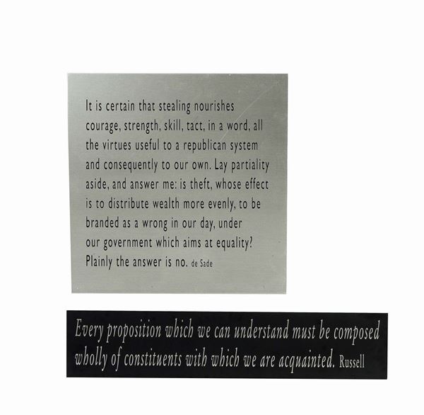 Joseph Kosuth - One+Nine, a Re-text #9