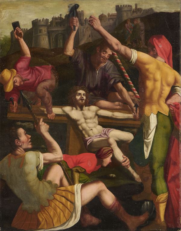 Scuola marchigiana del XVII secolo - Crocifissione