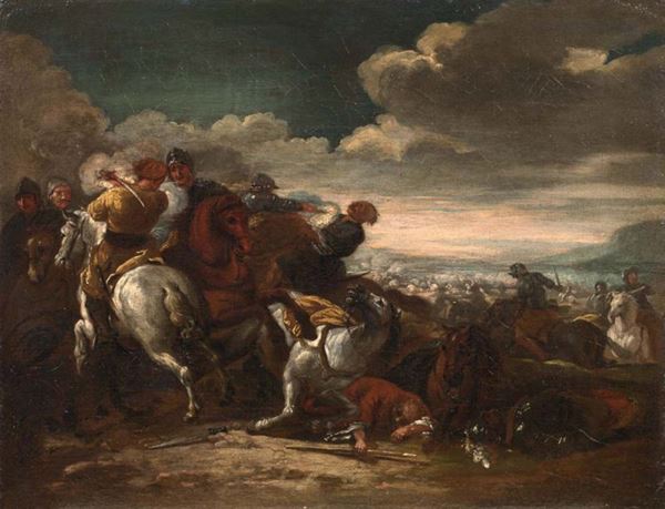 Jacques Courtois, detto il Borgognone - Battaglia tra cavalieri imperiali e turchi