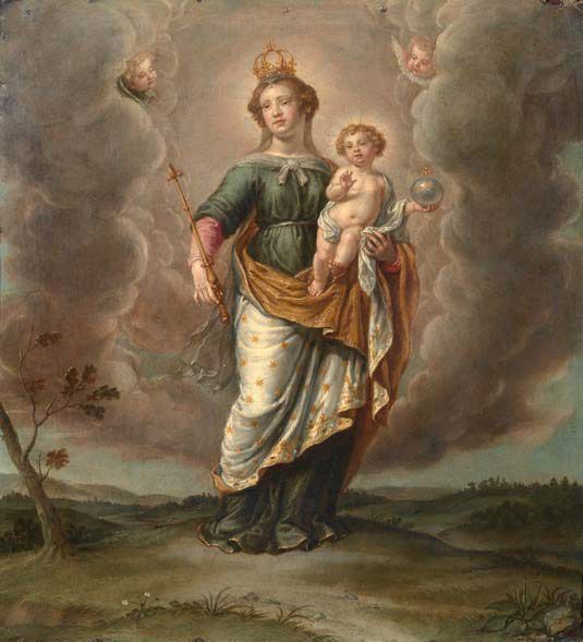 Scuola fiamminga del XVIII secolo - Madonna con Gesù Bambino