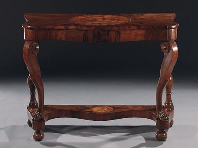 Consolle in Legno di Noce Massello e Radica di Noce