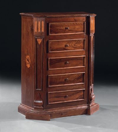 Canterano in Legno di Noce Massello