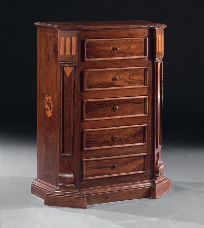 Canterano in Legno di Noce Massello