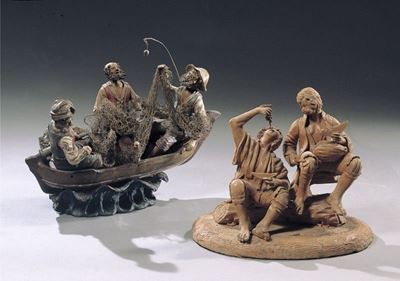 Coppia di «scugnizzi» in Terracotta