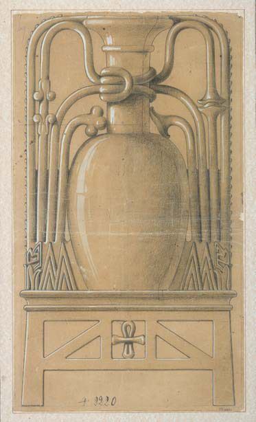 Modello di vaso in alabastro stile Art Deco