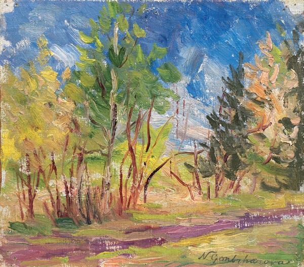 Natalia Gontcharova - Paesaggio con alberi