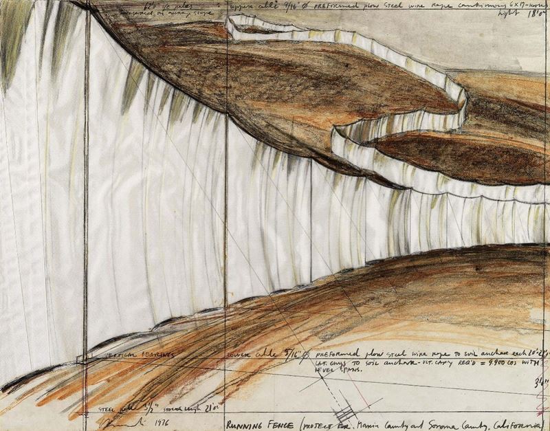 Christo Javacheff Christo - Running Fence (project For Marin County And Sonoma County, California...