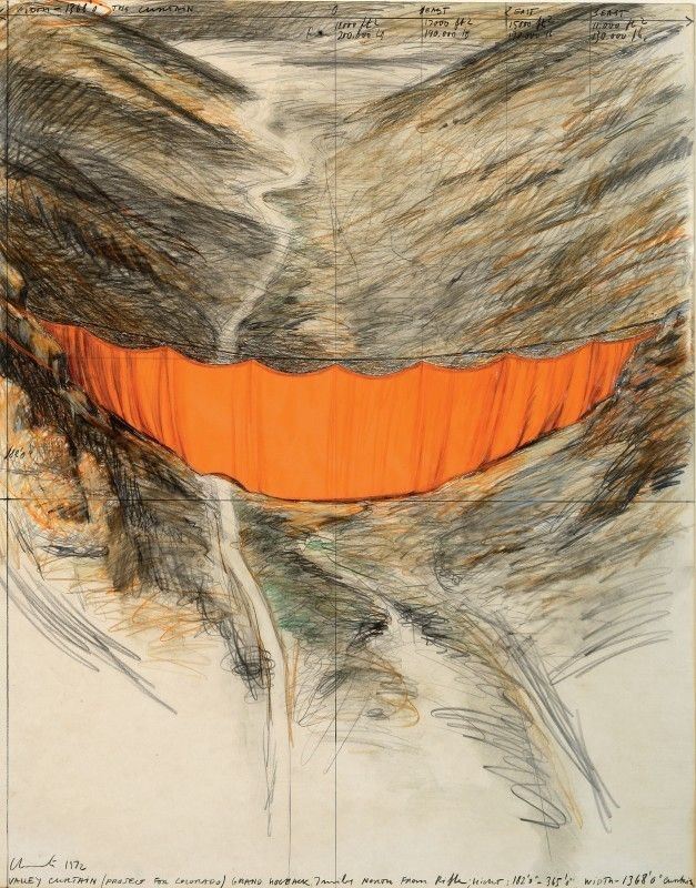 Christo Javacheff Christo - Valley Curtain (project For Colorado)