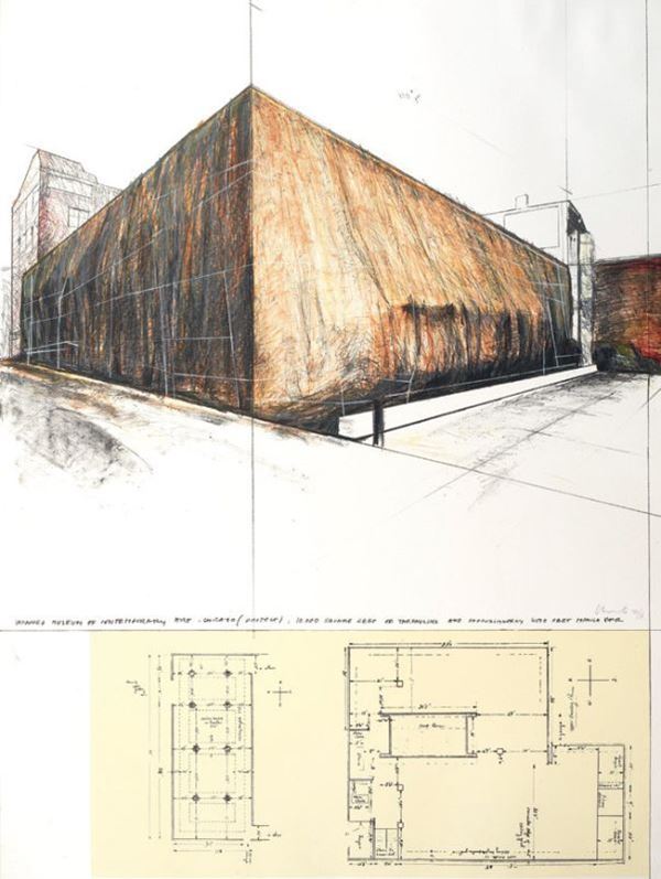 Christo - Wrapped Museum of Contemporary Art, Project for Chicago