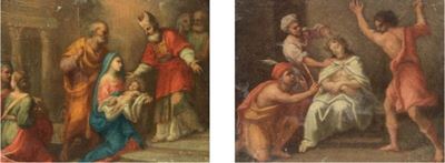 Lotto Unico di Due Opere «presentazione al Tempio» e «fustigazione di Cristo»