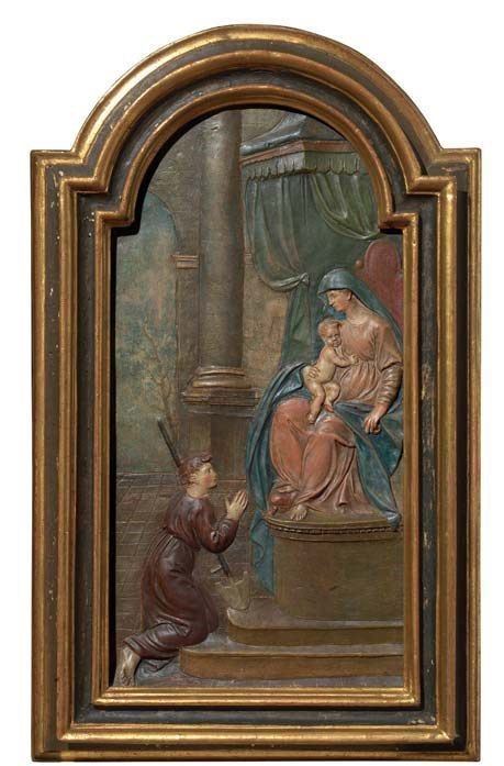 Scuola Bolognese del XVIII Secolo - Madonna e Santo