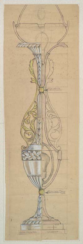 Disegno di Modello di Anfora a Calice in Alabastro