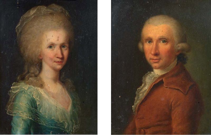 Scuola Italia Settentrionale del XVIII Secolo - «ritratto di Gentiluomo» e «ritratto di Gentildon...