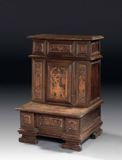 Raro Inginocchiatoio in Legno di Noce