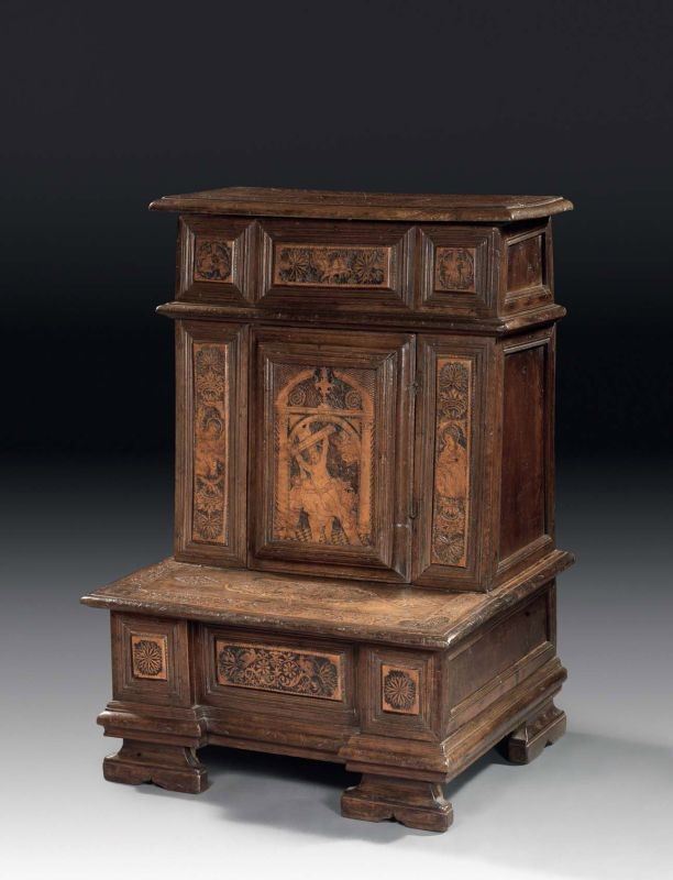Raro Inginocchiatoio in Legno di Noce
