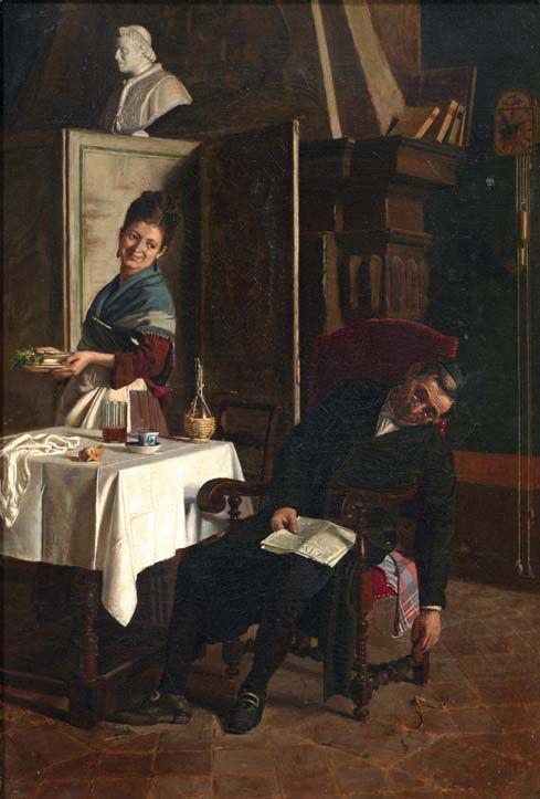 Ignoto del XIX Secolo - Perpetua e Curato