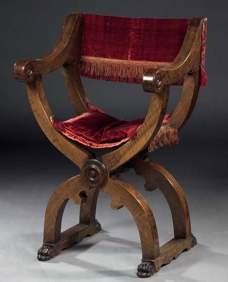 Sedia Savonarola in Legno di Noce
