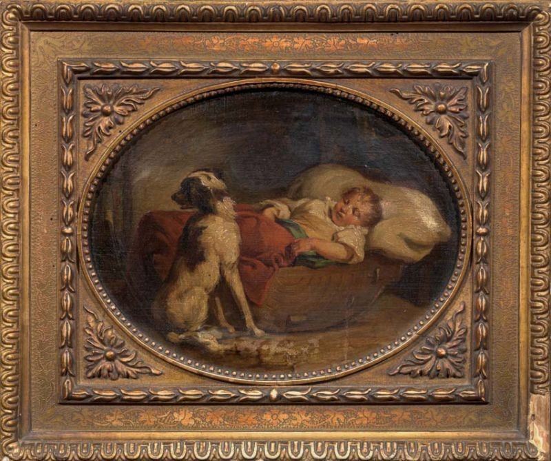 Ignoto del XIX Secolo - Bambino con Cane