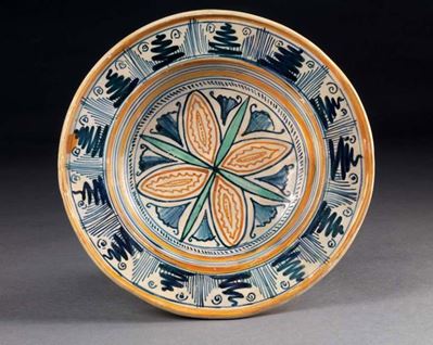 Grande Piatto Fondo in Maiolica Policroma