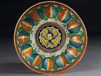 Crespina Borchiata in Maiolica Policroma