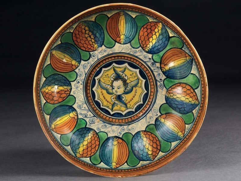Crespina Borchiata in Maiolica Policroma