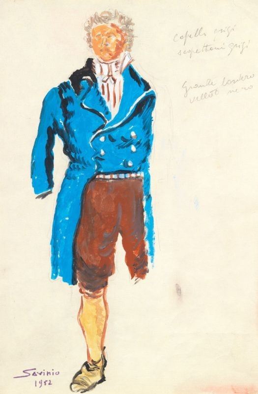 Alberto Savinio - Bozzetto di Costume Teatrale