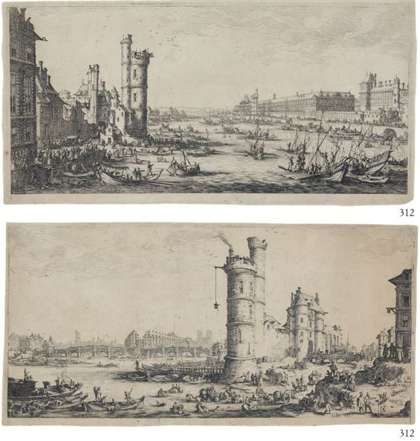 Jacques Callot - «Vue du Louvre» e «Vue du Pont-Neuf»