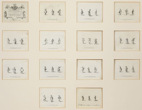 Jacques Callot : Les Fantaisies  - Serie completa di 14 acqueforti - Auction PARADE I - OLD MASTERS PAINTINGS, DRAWINGS AND FORNITURES - Casa d'aste Farsettiarte