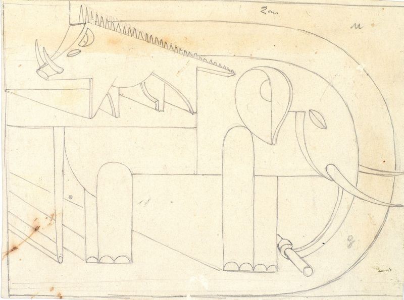 Fortunato Depero - Elefante e Cinghiale