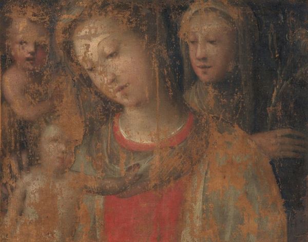 Scuola senese del XVI secolo - Madonna col Bambino, San Giovannino e Santa