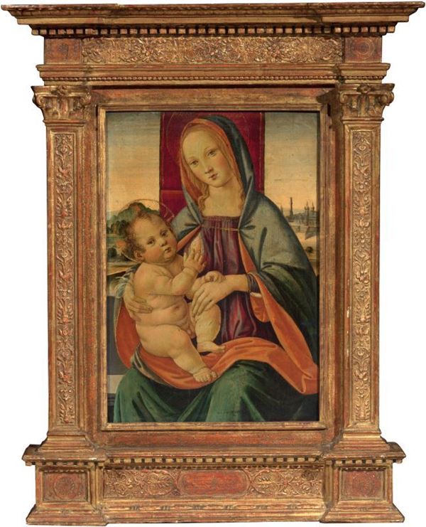 Scuola fiorentina fine XV - inizio XVI secolo - Madonna col Bambino