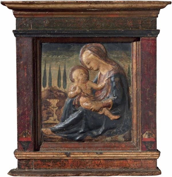 Scuola fiorentina fine XV secolo - Madonna col Bambino