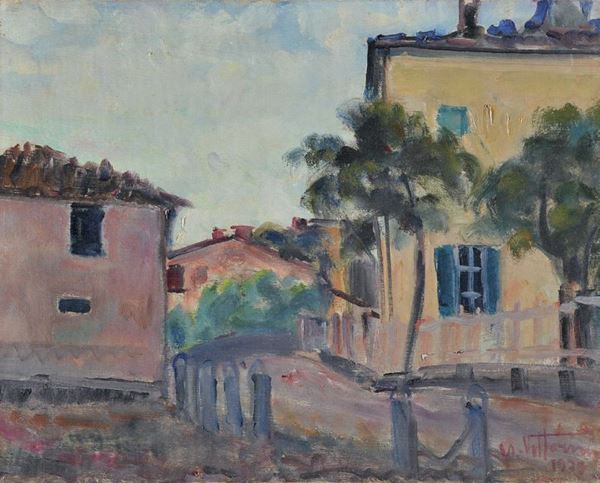 Umberto Vittorini - Paesaggio con case
