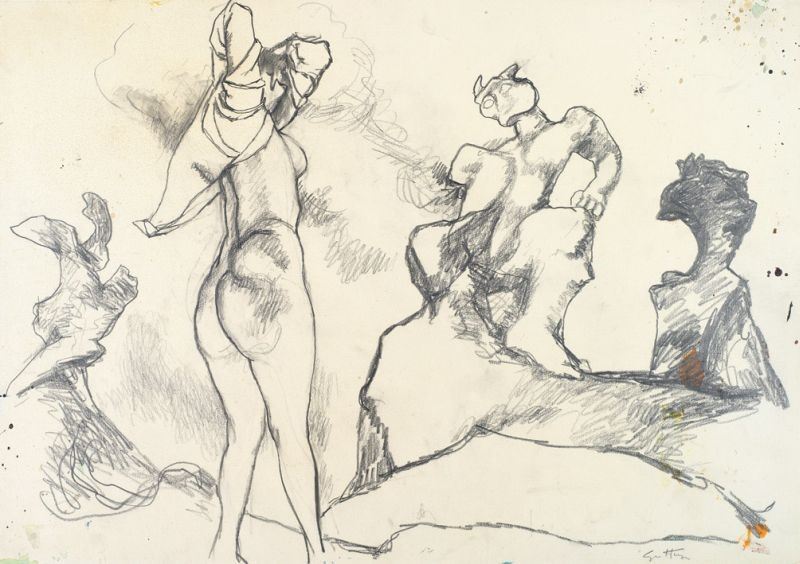 Renato Guttuso - Figura tra i Mostri a Bagheria