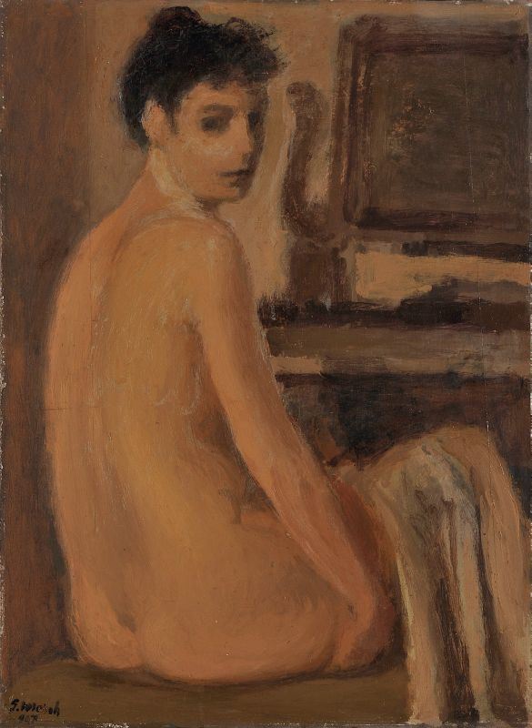 Giovanni March - Nudo seduto allo specchio