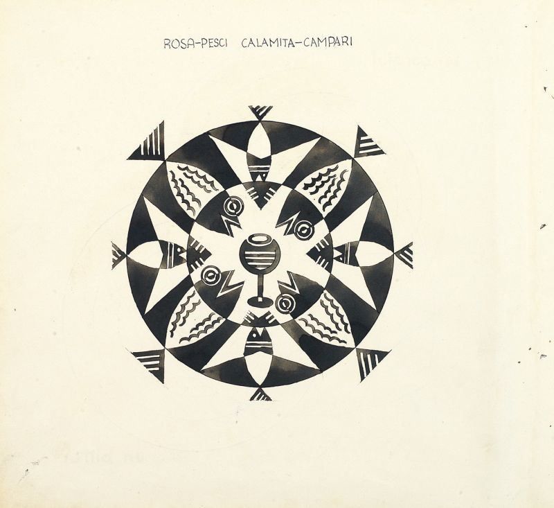 Fortunato Depero - Bozzetto (dalla Serie di Studi per il «numero Unico Futurista Campari»)