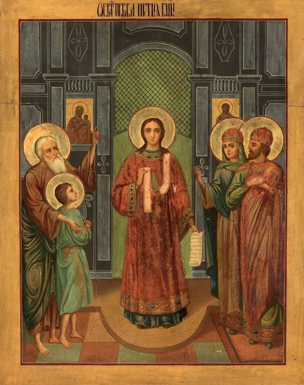 Icona russa del XIX secolo - La protezione della Vergine