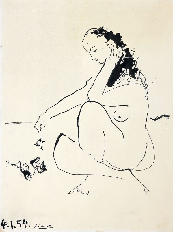 Pablo Picasso - Femme accroupie au chat