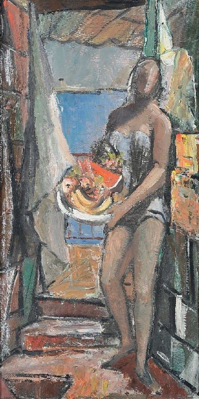 Figura con Cesto di Frutta