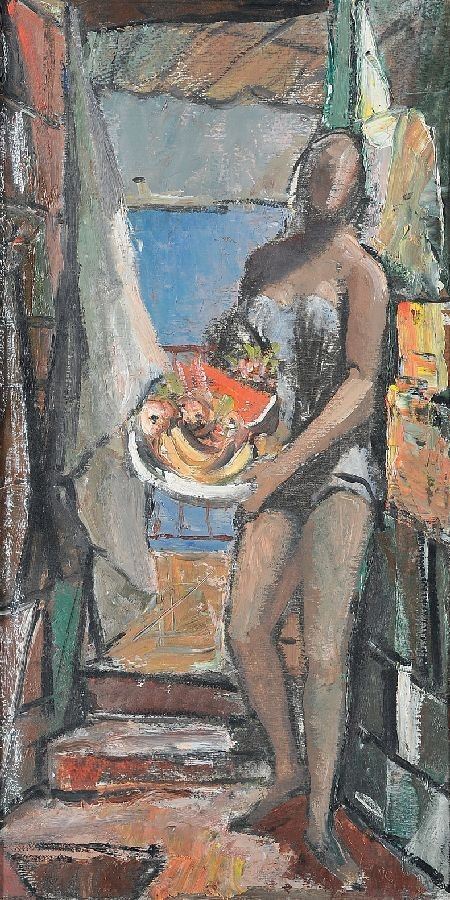 Anton Luigi Gajoni - Figura con Cesto di Frutta