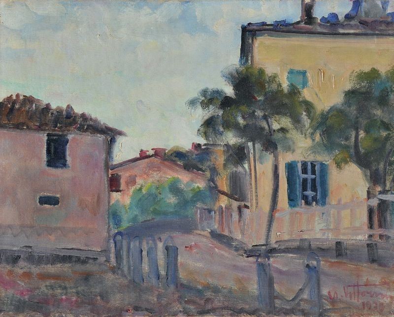 Umberto Vittorini - Paesaggio con Case