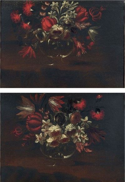 Due Dipinti a Soggetto «natura Morta con Fiori»