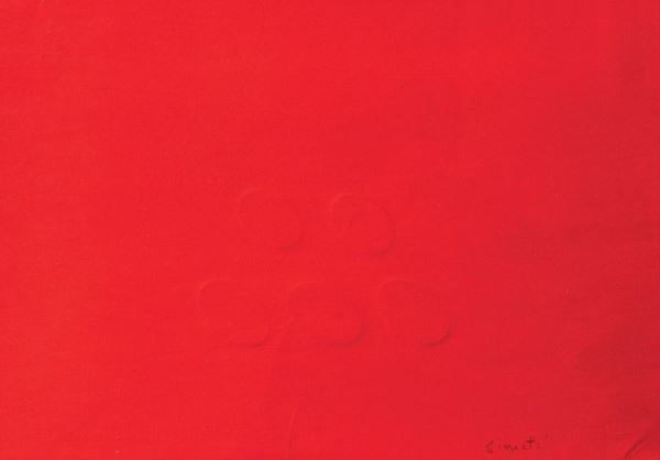 Turi Simeti - Cinque rossi ovali