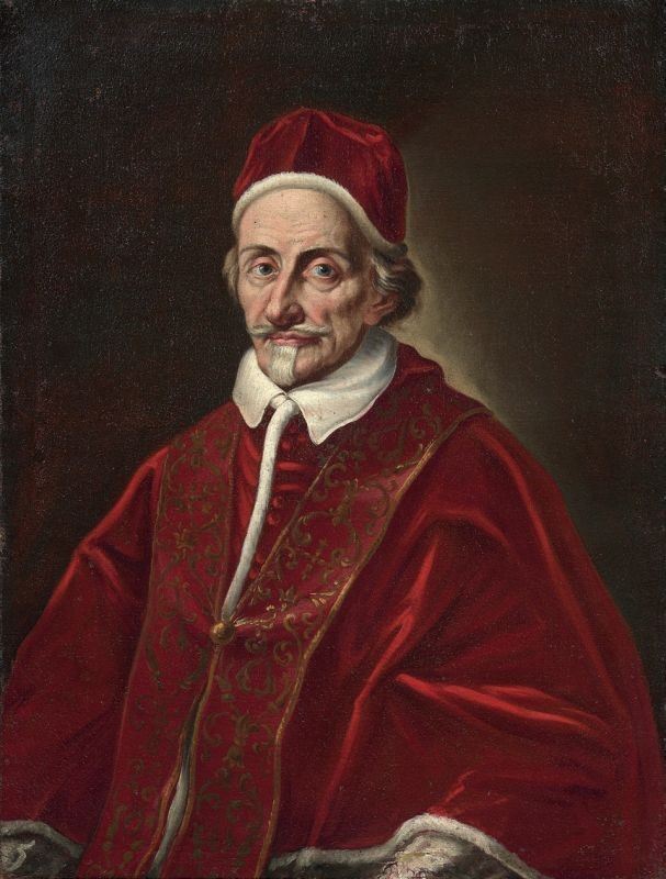 Scuola Romana Fine XVII Secolo - Ritratto di Papa Clemente IX (1600-1669)