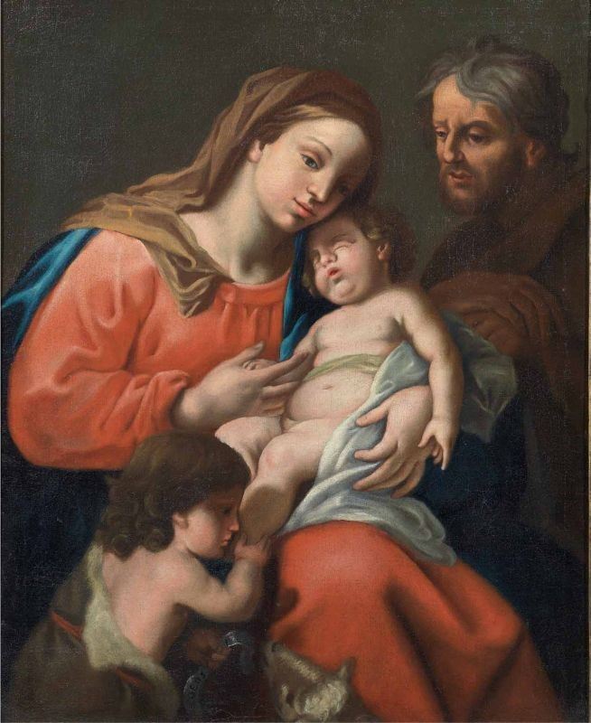 Scuola Emiliana del XVII Secolo - Sacra Famiglia con San Giovannino