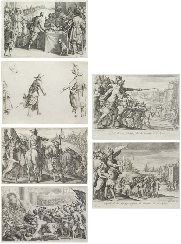 Jacques Callot - Lotto di Sei Incisioni a Soggetto Vario