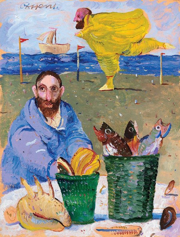 Antonio Possenti : Senza titolo  (1990)  - Olio su tavola - Auction Paintings, Drawings, Sculptures and Multiples - Casa d'aste Farsettiarte