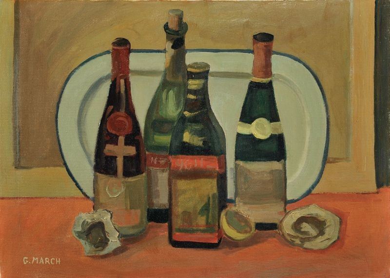 Giovanni March - Natura Morta con Bottiglie