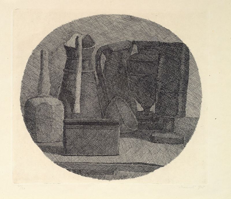 Giorgio Morandi - Natura Morta con Sette Oggetti in un Tondo